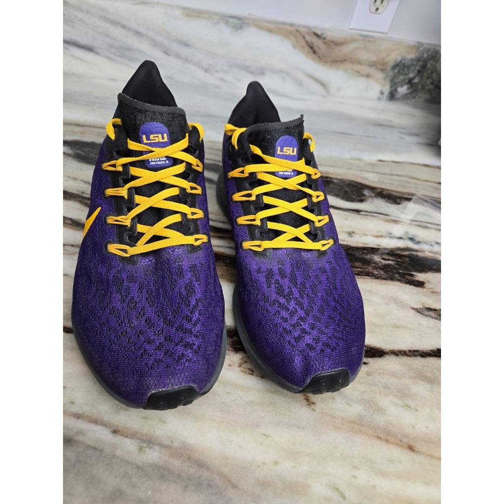 NIKE Air Zoom Pegasus 36 LSU Sneakers Mens 10 Purple Gold Shoes - Picture 2 of 8